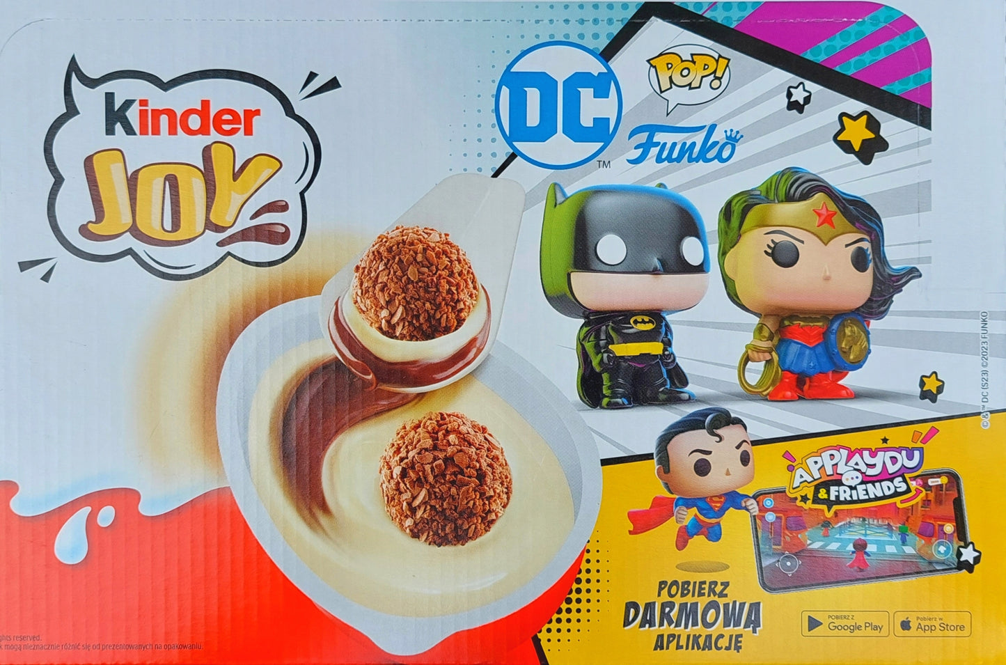 KINDER JOY TRIS DC FUNKO POP