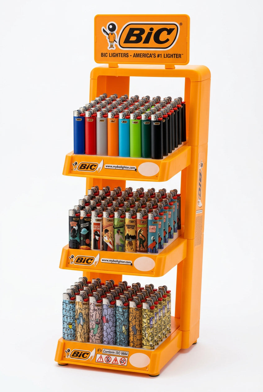 ESPOSITORE VUOTO PLASTICA PER ACCENDINI BIC